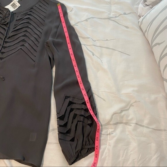 NWT PARKER Silk V-neck Long sleeve Sexy Key Hole Cut Outs luxury SZ L - Picture 12 of 12